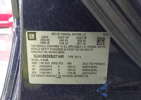 2011 Buick Enclave 1Xl from USA, damaged, VIN 5GAKVBEDXBJ271440